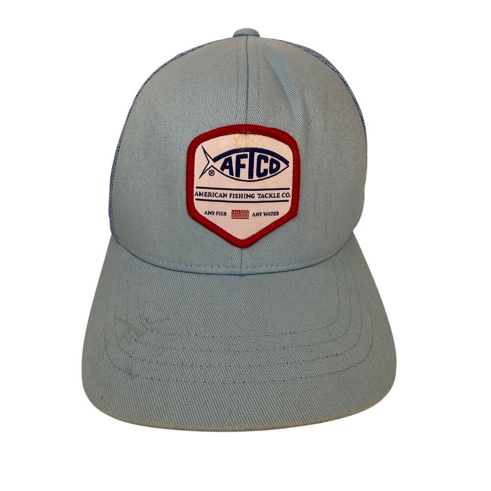 AFTCO Kids Youth Fishing Hat Light Blue Snapback Trucker Cap Any Fish Any Water